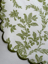 Load image into Gallery viewer, Closeup look at green and white floral placemats